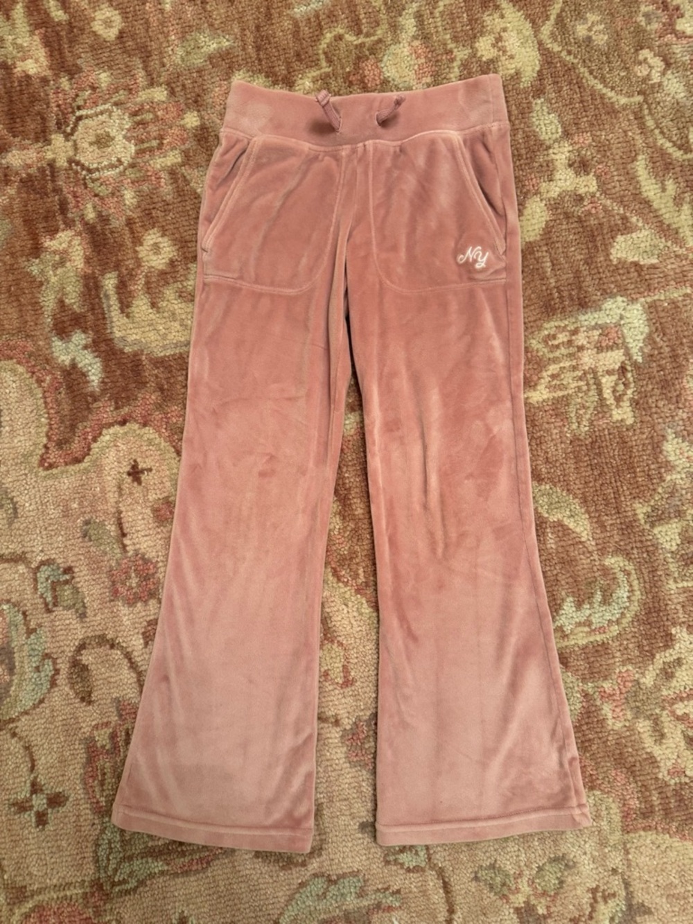 abercrombie kids dusty rose velour joggers